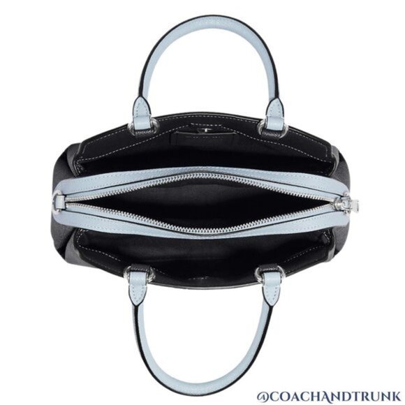 COACH Midnight and Light Blue Leather Mini Lillie Crossbody Silver Accents NWT - Picture 8 of 10